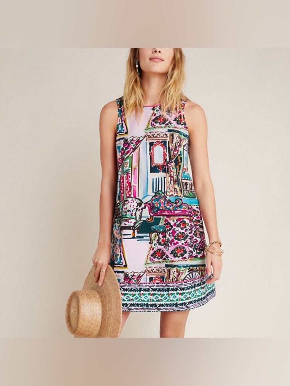 Anthropologie Amelia Mini Shift Dress‎ Medium Artsy